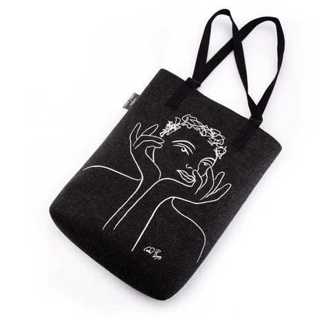 SHOP BAG FELT - radiant - charcoal