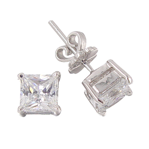 144-AG Earrings 2ct Princess