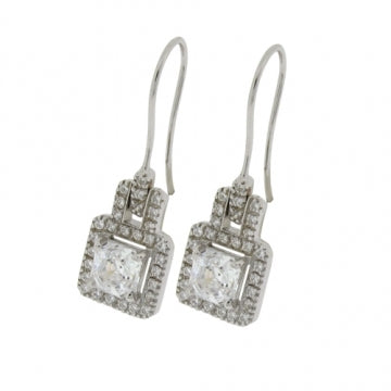 DDE008-AG Earrings 2.5ct Princess