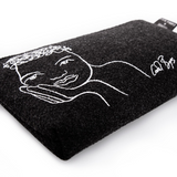 POUCH FELT - knowing - charcoal