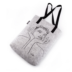 SHOP BAG FELT - radiant - grey