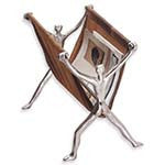 MAGAZINE HOLDER - man with BROWN leather *reduced price* - AED1,320.00