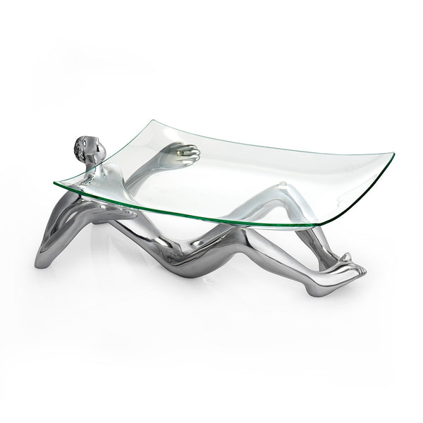 GLASS PLATTER AND STAND - on show